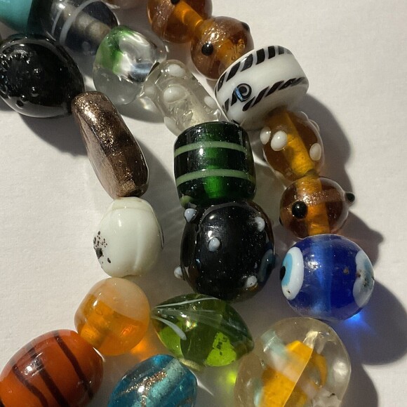 Mixed Loose Beads 50 pc Jewelry Making Artisan Murano Lampwork Glass Stone - Picture 3 of 9